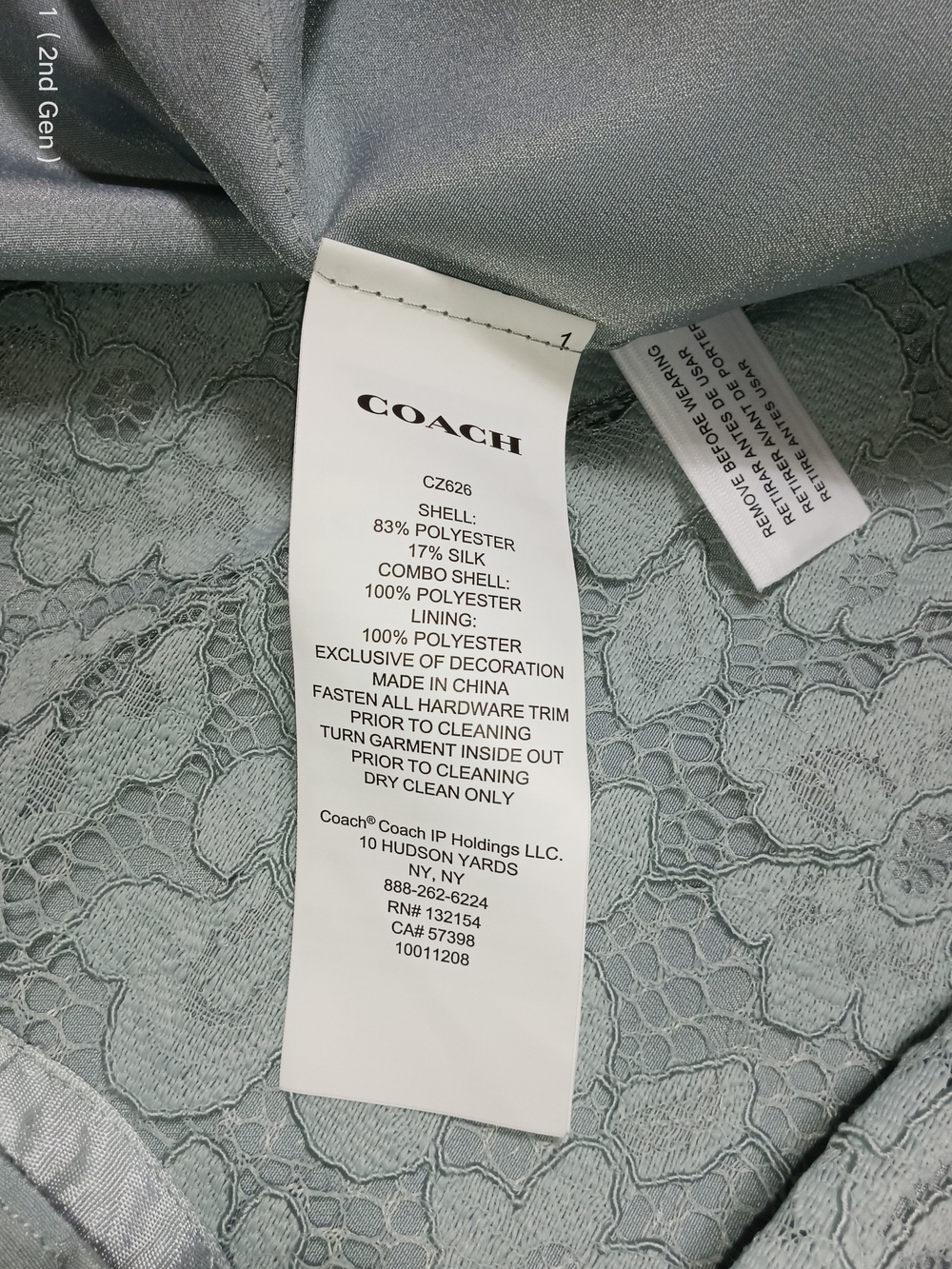 Coach Lace Slip Cami Mini Dress Accent Bow in Dusty Blue Size 2 - Picture 13 of 14